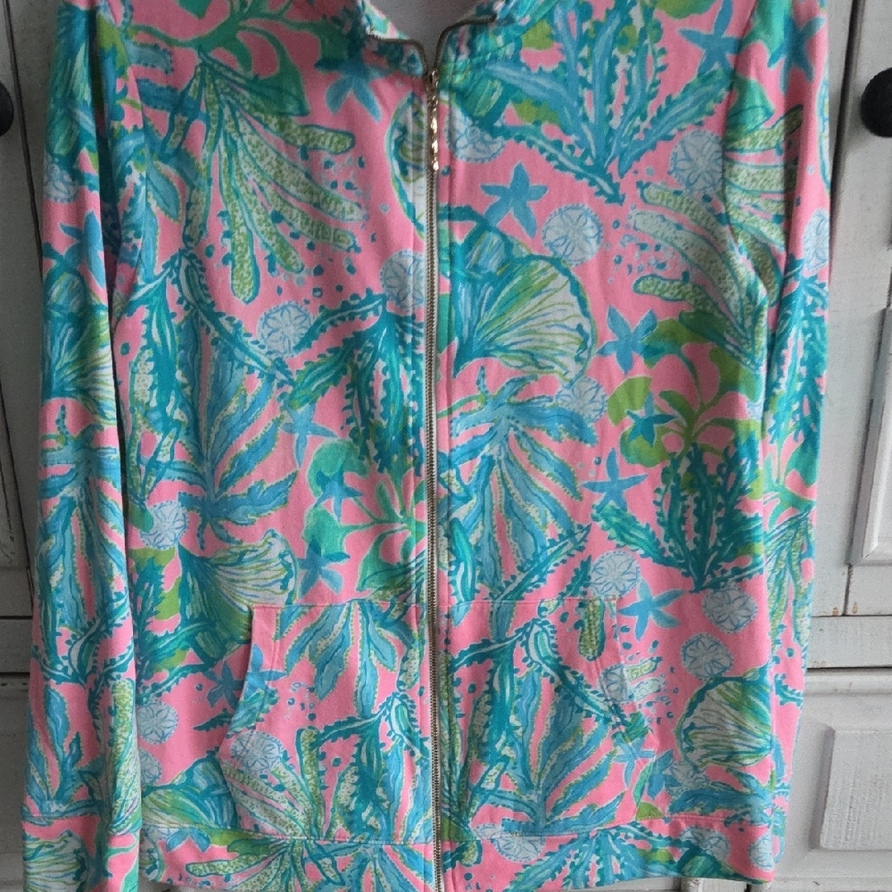 Lilly Pulitzer Pink and Blue Tropical Jacket - Picture 4 of 5